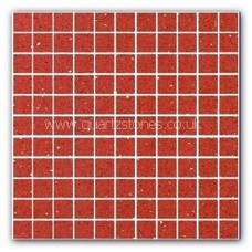 Gulfstone Quartz Rosso red glitter tiles 2.5x2.5cm