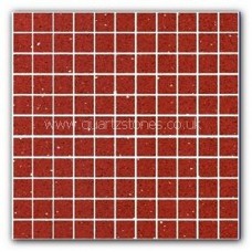 Gulfstone Quartz Ruby red glitter tiles 2.5x2.5cm