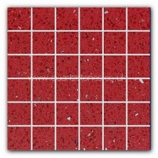 Gulfstone Quartz Ruby red glitter tiles 4.7x4.7cm